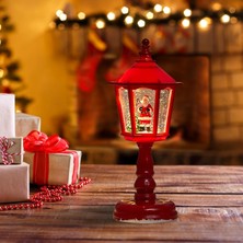 Piraye Gift IŞIKLI MÜZİKLİ NOEL  BABA SULU DEKORATİF FENER - KIRMIZI 20 CM YILBAŞI