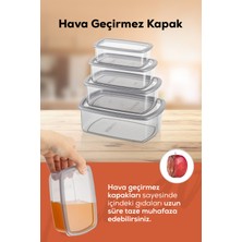 Vienev 24LÜ Hava Geçirmez Saklama Kabı Seti Antrasit 4X(250-500-750-1200 Ml)