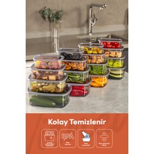 Vienev 24LÜ Hava Geçirmez Saklama Kabı Seti Antrasit 4X(250-500-750-1200 Ml)