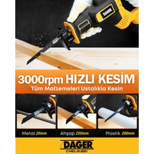 Dager 4172 Bakır Sargılı 36 V 5 Ah Çift Akülü Şarjlı Tilki Kuyruğu Panter Testere Tuğla Yutong Et Kemik Kesme 5 Bıçak