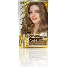 Maxx Deluxe Golden Beauty 24K Altın Içerikli Saç Boyası Seti - Kalıcı 8.3, Bal Köpüğü 50MLX2