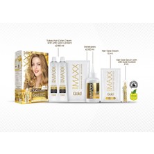 Maxx Deluxe Golden Beauty 24K Altın Içerikli Saç Boyası Seti - Kalıcı 8.3, Bal Köpüğü 50MLX2