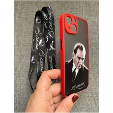 Lucek Cases iPhone 12 Uyumlu Mustafa Kemal Atatürk Tasarım Telefon Boyun Askılı Set Kılıf