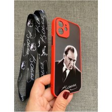 Lucek Cases iPhone 12 Uyumlu Mustafa Kemal Atatürk Tasarım Telefon Boyun Askılı Set Kılıf