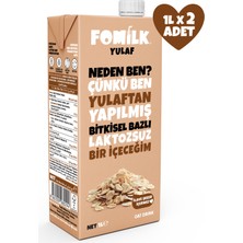 Fomilk Yulaf Sütü 1 L X2 Bitkisel Bazlı Laktozsuz Vegan