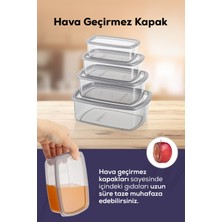 Vienev 4lü Hava Geçirmez Saklama Kabı Seti Antrasit 1X(250-500-750-1200 Ml)