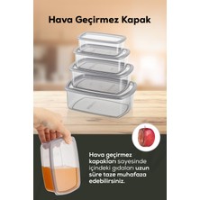 Vienev 8li Hava Geçirmez Saklama Kabı Seti Antrasit 2X(250-500-750-1200 Ml)