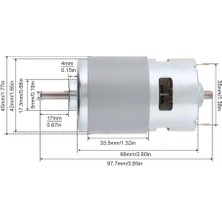 TLS Robotik RS775 24V 10000 Rpm Dc Motor Yüksek Hız ve Tork D Shaft