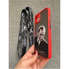 Lucek Cases iPhone 13 Uyumlu  Mustafa Kemal Atatürk Tasarım Telefon Boyun Askılı Set Kılıf