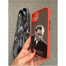 Lucek Cases iPhone 13 Uyumlu  Mustafa Kemal Atatürk Tasarım Telefon Boyun Askılı Set Kılıf