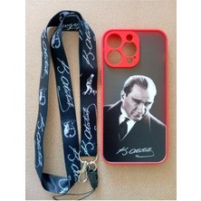 Lucek Cases iPhone 14 Pro Max Mustafa Kemal Atatürk Tasarım Telefon Boyun Askılı Set Kılıf  Uyumlu