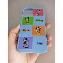 Lucek Cases iPhone 14 Pro Uyumlu Mickey Mouse Tasarım Telefon Boyun Askılı Set Kılıf