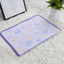 Huoxun Shop B Mor Kemik Stili 76X52CM Köpek Pençe Havlu Halı Pet Mat Köpek Yatağı Kış Sıcak Kedi Mercan Kadife Havlu Battaniye Uyku Örtüsü Havlu Yastık Pet Malzemeleri (Yurt Dışından)