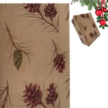 Roco Paper Co. Italyan Kraft Hediye Paketleme Kağıdı, Kozalak Desenli Paket Ambalaj Kağıdı, 25 Adet, No: 70 x 100  cm