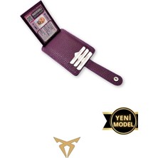 Vanilla Collection Unisex Süper Slim Deri Ince Model Kredi Kartılık & Kartvizitlik Cüzdan Kartlık Portföy Mor Floter