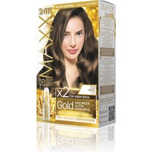 Maxx Deluxe Golden Beauty 24K Altın Içerikli Saç Boyası Seti - Kalıcı 7.0, Kumral 50MLX2