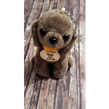 Svc Accessories Büyük Boy Lüks Peluş Köpekçik Anahtarlık Boyu 17 Cm, Eni 7 cm - Araba Süsü- Çanta Süsü - Kahverengi