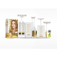 Maxx Deluxe Golden Beauty 24K Altın Içerikli Saç Boyası Seti - Kalıcı 3.0, Koyu Kahve 60MLX2