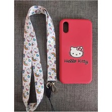 Lucek Cases iPhone x iPhone Xs Hello Kitty Tasarım Telefon Boyun Askılı Set Kılıf