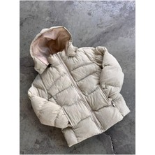 Miniğimin Cicileri The Kapüşonlu Erkek Çocuk şişme mont - Bej