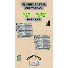 Florex  Standart Battal Boy 72 x 95 cm Çöp Poşeti x 10 Rulo 100 Adet