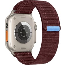 Alstrap Apple Watch 5/6/7/89/10 Se Ultra Uyumlu 44 45 46 49MM Dalgalı Desenli Kumaş Hasır Cırtlı Kordon