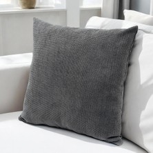 Latuda Home Urban Minimal Dekoratif  Kırlent Kılıfı Yastık Kılıfı  Yumuşak Kalın  Gramajlı Şönil Kumaş 43X43CM Antrasit
