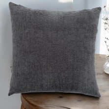 Latuda Home Urban Minimal Dekoratif  Kırlent Kılıfı Yastık Kılıfı  Yumuşak Kalın  Gramajlı Şönil Kumaş 43X43CM Antrasit