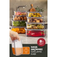 Vienev 8li Hava Geçirmez Saklama Kabı Seti Antrasit 2X(250-500-750-1200 Ml)