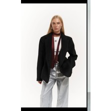 Butik Allbucks Mai, Howell Siyah Kalın Kaşe Blazer Ceket Kısa Kaban ABMAI0003