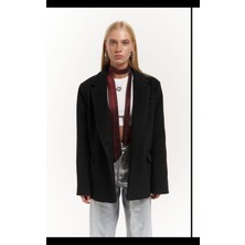 Butik Allbucks Mai, Howell Siyah Kalın Kaşe Blazer Ceket Kısa Kaban ABMAI0003