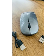 Ata Elektronik Slim Sessiz ŞARJ EDİLEBİLİR MOUSE Kendinden Pilli Bataryalı Laptop Uyumlu Kablosuz Wıreless Optik Fare Mouse Maus 2.4g USB şarzlı pilli