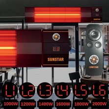 Dış Mekan Halojen Soba Infrared Isıtıcı Kumandalı 2000W