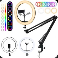 Christal 14 Inç Esnek Masaüstü Sıkıştırmalı Tiktoker Ring Light LED Selfie Yayın Işığı