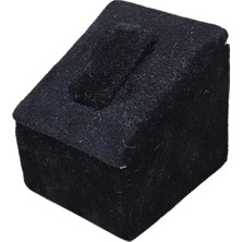Özer Kutu Yüzük Standı Tekli Süet (Tırnaklı) 3x3,5 cm Siyah