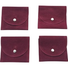 Özer Kutu Kadife (Süet) Zarf Kese Bordo 50 Adet 8X10 Boy Takı, Altın Kesesi (Çıtçıtlı)