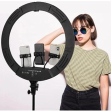 18 Inç Rgb Ring Light- 3 x Telefon Standlı-Çantalı-Kumandalı-Youtuber LED Halka Işık-2 Metre Tripod