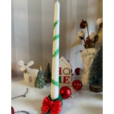 Yeyu Candles Christmas Candlestick / Yılbaşı Ruhu Şamdan Mum ve Mumluk 2'li