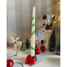 Yeyu Candles Christmas Candlestick / Yılbaşı Ruhu Şamdan Mum ve Mumluk 2'li