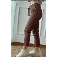 Bebe Plus Bayan Deri Pantalon