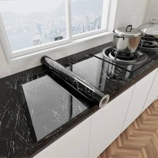 Siyah Mermer Desenli Yapışkanlı Tezgah Folyosu 3 mt x 60 cm