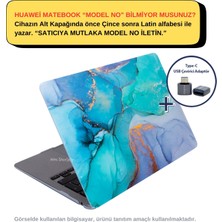 SyncCase Huawei Kılıf Matebook D15 Kılıf (2019-2020-2021-2022 Yılı) ile Uyumlu Marble Desenli Kapak Kılıf