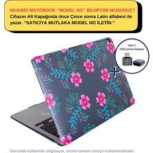 SyncCase Huawei Kılıf Matebook D15 Kılıf (2019-2020-2021-2022 Yılı) ile Uyumlu Kristal Flower01NL Kapak Kılıf