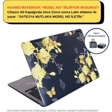 SyncCase Huawei Kılıf Matebook D15 Kılıf (2019-2020-2021-2022 Yılı) ile Uyumlu Kristal Flower01NL Kapak Kılıf