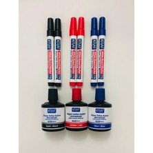INOX Şerit Silici 5 mm x 8 mt Daksil 4 Adet - Tahta Kalemi 6 Ad.- Mürekkep 100 ml 3 Renk