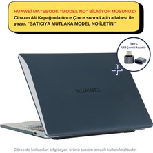 SyncCase Huawei Matebook D14 Kılıf Kristal Parmak izi Yapmaz Koruyucu (2023-2024 Yılı) ile Uyumlu