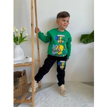 Sacro Kids Brawl Stars Karakter Baskılı Eşofman-Sweatshirt 3 Iplik Şardonlu Kışlık Erkek Çocuk Takım