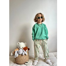 Sacro Kids Altı Çizgili Eşofman-Sweatshirt 3 Iplik Kışlık Erkek Çocuk Takım