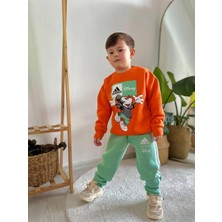 Sacro Kids Adidas Disney Karakter Baskılı Eşofman-Sweatshirt 3 Iplik Şardonlu Kışlık Erkek Çocuk Takım