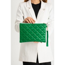 Defnella Üçgen Desenli Portföy Clutch El Çantası